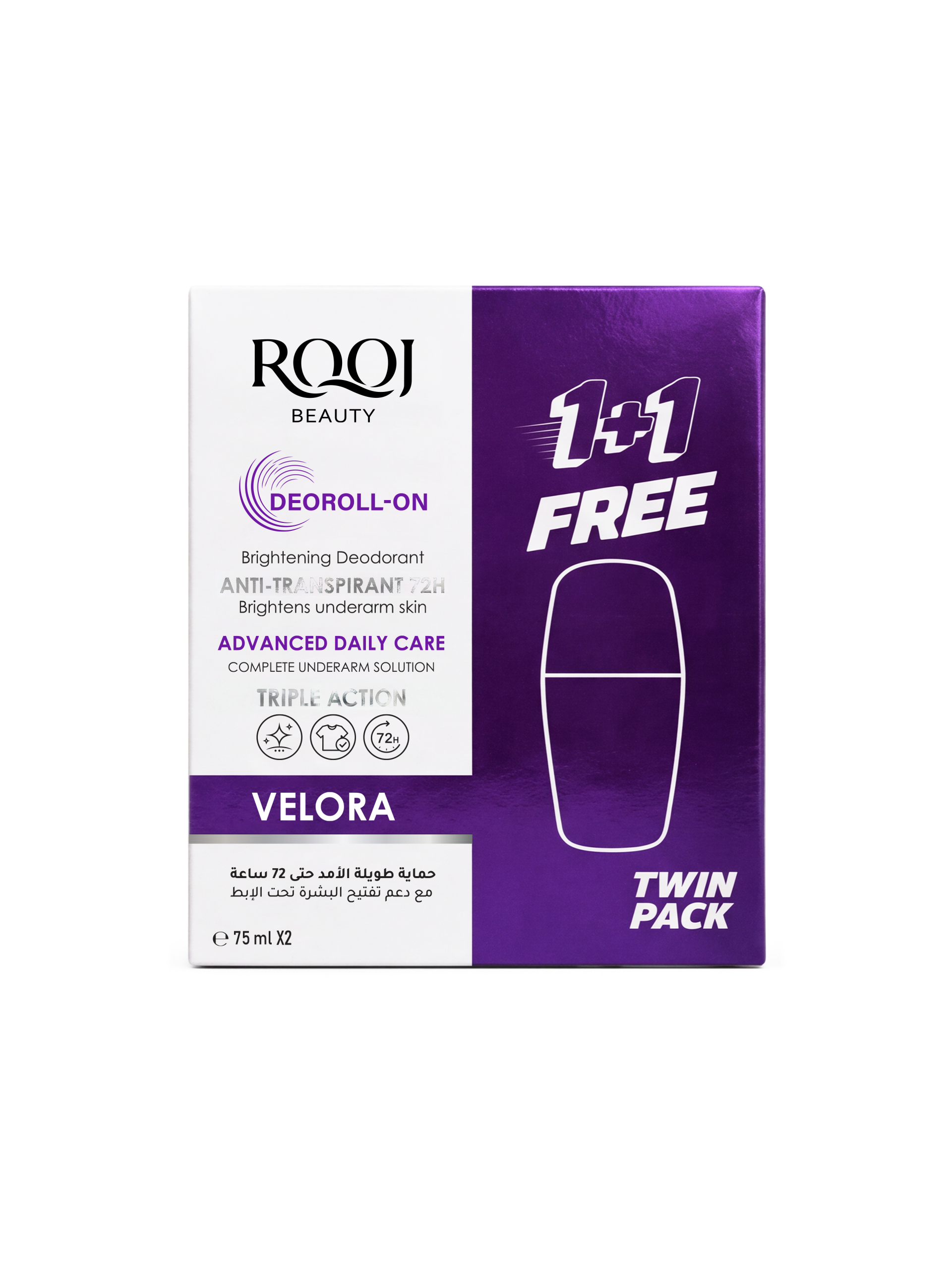 ROOJ Deoroll-On Velora Twin Pack 75 ml × 2